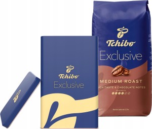 Kawa ziarnista Tchibo Exclusive Medium Roast 1kg plus Puszka