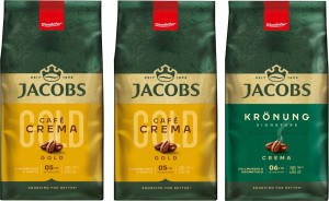 Kawa ziarnista Jacobs Crema Gold 2 x 1Kg + Kronung Crema 1Kg Zestaw