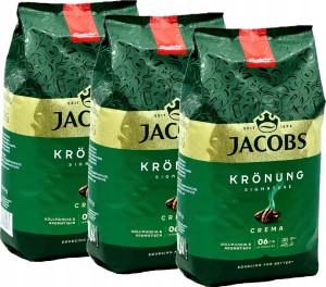 Kawa ziarnista Jacobs Krönung 3x 1kg, intensywność 3/6