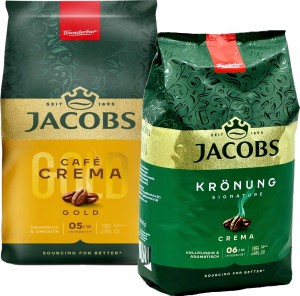 Kawa ziarnista JACOBS CREMA GOLD i Kronung Crema ZESTAW 2 x 1kg
