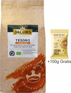 Kawa ziarnista Jacobs Professional Tesoro Crema 1 Kg + 100g Gratis