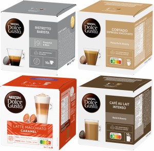 Kapsu?ki Dolce Gusto Nescafe Zestaw 4 x 16 kawy mieszane