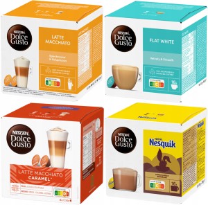 Kapsu?ki Dolce Gusto Nescafe Zestaw 4 x 16 sztuk z Nesquik