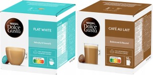 Kapsu?ki Dolce Gusto Nescafe Zestaw Flat White i Cafe Au Lait 2 x 16 sztuk