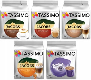 Kapsu?ki TASSIMO Jacobs ZESTAW KAWY MLECZNE 40szt