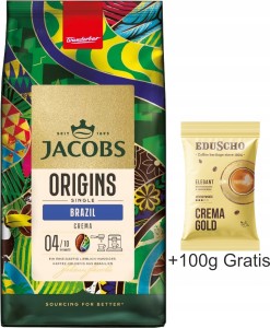Kawa ziarnista Jacobs Origins Single Brazil 1 kg + 100g Gratis