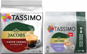 Kapsu?ki Tassimo Zestaw Cappuccino Choco + Caffe Crema Classico 2 x 16 sztuk