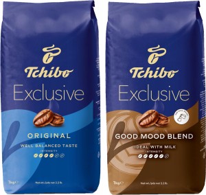Kawa ziarnista Tchibo Zestaw Exclusive Orginal i Good Mood 2 x 1 Kg