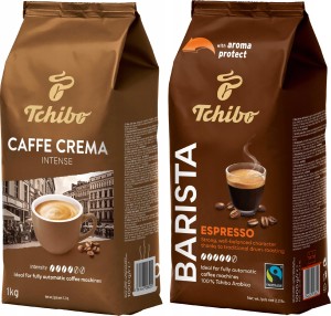 Kawa ziarnista Tchibo Caffe Crema Intense i Barista Espresso 2 x 1 kg