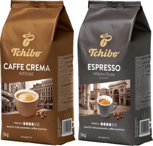 Kawa ziarnista Tchibo Caffe Crema Intense i Espresso Milano Zestaw 2 x 1 kg